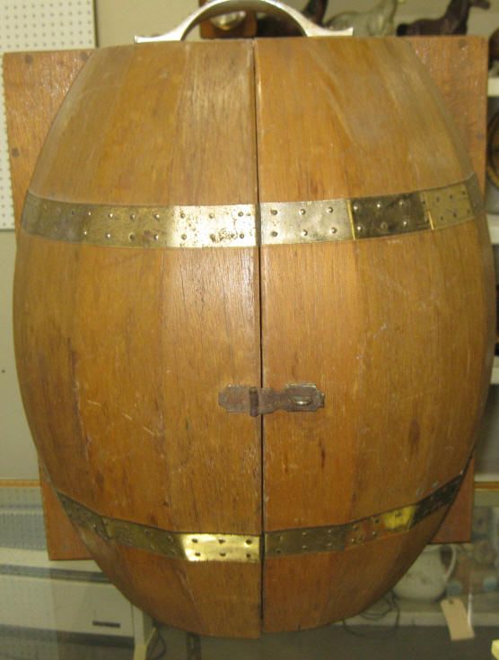 1950's 60's Vintage Wall Mount Barrel Bar