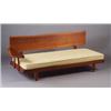 Image 1 : Fine GEORGE NAKASHIMA walnut day bed with free-edge plank back and single free-edge arm, with bei...