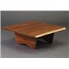 Image 1 : Fine GEORGE NAKASHIMA walnut coffee table, 1962, with two free-edge planks joined by three rosewo...