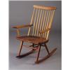 Image 1 : Fine GEORGE NAKASHIMA walnut spindle-back rocker, 1979, with paddle arms and saddle seat. (Yukari...