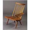 Image 1 : GEORGE NAKASHIMA walnut spindle-back lounge chair, 1978, with single free-edge arm and broad sadd...