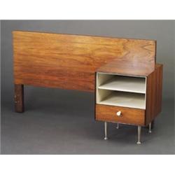 Rare and exceptional GEORGE NELSON for HERMAN MILLER "Thin-Edge" rosewood veneer night stand with...