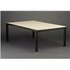 Image 1 : VAN KEPPEL-GREEN "Quarto" dining table with black enameled aluminum frame and inset beige laminat...