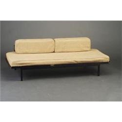 VAN KEPPEL-GREEN  Quarto  chaise sofa with black enameled aluminum frame, adjustable lift and ope...