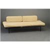 Image 1 : VAN KEPPEL-GREEN "Quarto" chaise sofa with black enameled aluminum frame, adjustable lift and ope...