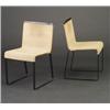 Image 1 : Pair of VAN KEPPEL-GREEN "Rondo" side chairs, each with black enameled aluminum frame and white v...