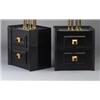 Image 1 : Pair of JAMES MONT fine custom-designed black lacquered night stands, 1946-47, each chest with tw...