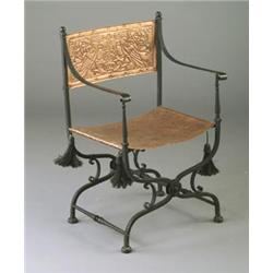 The following lots of MORGAN COLT (1876-1926) wrought iron and copper furniture were purchased di...