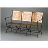 Image 1 : Rare and fine MORGAN COLT Gothic three-seat settee en suite with preceding, with paired peacocks...