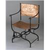 Image 1 : Rare MORGAN COLT Gothic armchair en suite with preceding, with paired peacocks. 34"x 22" x 18"  $...