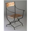 Image 1 : Rare MORGAN COLT Gothic armchair en suite with preceding, the back punched with an entertwined ci...