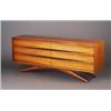Image 1 : Fine VLADIMIR KAGAN six-drawer cherry dresser with channeled case and sculpted drawer fronts with...