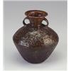 Image 1 : Fine and unusual BEATRICE WOOD bulbous urn with covered in a cratered chocolate brown over mahoga...