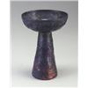 Image 1 : Fine and rare BEATRICE WOOD chalice with conical base, covered in a lustered oxblood, cobalt and...