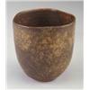 Image 1 : LAURA ANDRESON flaring vessel with irregular rim, covered in a brown, orange and beige crystallin...