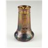 Image 1 : Exceptional RINDSKOPF LOETZ Secessionist copper-overlay art glass vase of green and amber iridesc...