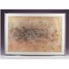 Image 1 : Fine, rare and large HARRY BERTOIA monoprint on rice paper, c. 1978, with bronze and copper inks...