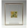 Image 1 : HARRY BERTOIA monoprint of geometric abstraction in gold, red, black and green inks on rice paper...