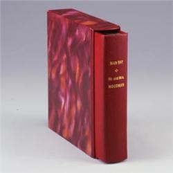 MAN RAY (1890-1976) original red Morocco leather-bound volume and marbled paper slip-case, "Mr. &...
