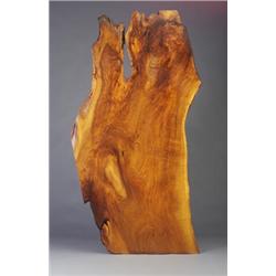 Rare GEORGE NAKASHIMA illuminated wall sculpture, with free-edge walnut plank mounted to a hangin...