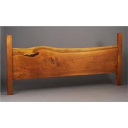 Fine and large GEORGE NAKASHIMA custom-designed room divider with two square posts and massive wa...