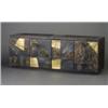 Image 1 : PAUL EVANS credenza, 1972, with two-part inset slate top and four doors sculpted with an abstract...