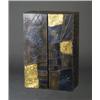 Image 1 : PAUL EVANS wall-mounted two-door cabinet, 1972, en suite with preceding. Welded signature and dat...