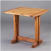 Image 1 : Rare CHARLOTTE PERRIAND pine breakfast table, c. 1967, with square top and trestle base. (Commisi...