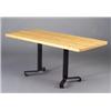Image 1 : Rare CHARLOTTE PERRIAND console table, c. 1958, with rectangular blondwood top and wrought-iron d...