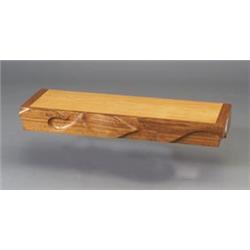 Fine and rare MICHAEL COFFEY white oak and Mozambique wood wall-mounted shelf,  Variations,  en s...