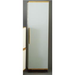 WILLY VANDERMEEREN birch-top closet ca. 1950, with single enameled steel door with birch handle....