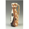 Image 1 : PABLO PICASSO for MADOURA ewer painted with abstract face in brown and black matte glaze on an of...