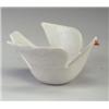 Image 1 : GAMBONE ceramic bowl shaped as a dove with cut-out wings and applied orange beak on white crackle...