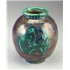 Image 1 : EDOUARD CAZAUX ceramic vase depicting Leda and the Swan in blue and green. Signed Cazaux. 10" x 8...