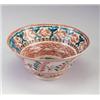 Image 1 : CARL WALTERS tin-glazed flaring bowl, 1925, with salmon and teal animals and leaves on a glossy b...