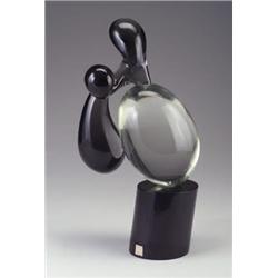 Fine and large LIVIO SEGUSO sculpture,  Globe,  early-mid 1970s, an organic form mounted on an an...