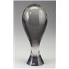 Image 1 : Large SEGUSO clear glass sculpture of a stylized eliptical head form with optical inversion prope...