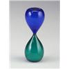 Image 1 : VENINI hourglass with cobalt and teal glass lobes. Illegible stamped mark. 5 1/2" x 2"  $500 - 75...