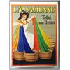 Image 1 : Large color lithograph Belgian advertising poster, c. 1920, "L'Alsacienne Teint tous tissus," ("T...