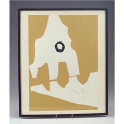 ROBERT MOTHERWELL (1915-1991) screenprint in colors with collage on Mohawk Superfine, 1964, from...