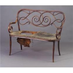 Settee by JOSEF HOFMANN, a Viennese bentwood furniture manufacturer that ceased production in 1907,