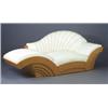 Image 1 : HANS HOLLEIN for POLTRANOVA Post-Modern sofa/chaise, c. 1981, with bird's-eye maple veneer frame,...