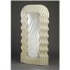 Image 1 : ETTORE SOTTSASS for POLTRANOVA full-length mirror with molded white plastic wavy surround. Two in...