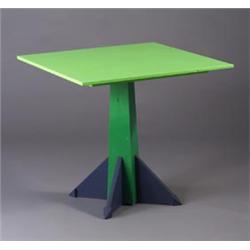 ANNA CASTELLI FERRIERI for KARTELL post-modern tea table with square top on a tapering post base...