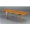 Image 1 : Fine and rare ABEL SORENSON rectangular cocktail table with rounded sides on dowel legs. 17" x 59...