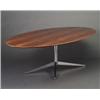 Image 1 : KNOLL oval rosewood conference table with chrome x-base. Partial Knoll International label. 29" x...