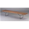 Image 1 : HARRY BERTOIA for KNOLL bench with blond wood slats on wrought-iron Y-joined legs. Unmarked. 15 1...