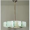 Image 1 : FONTANA ARTE clear and frosted glass chandelier, c. 1950, with ten radiating shades mounted on a...