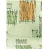Image 1 : Large wool machine-hooked rug with chocolate, orange, and sage abstract blocks overlaid with blac...