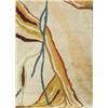 Image 1 : EDWARD FIELDS wool runner, ca. 1964-65, with abstract ribbons in brown, orange, gold, teal, tan,...